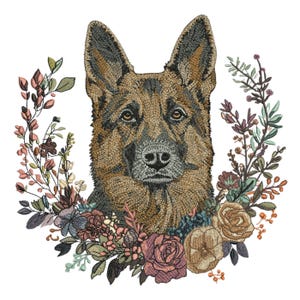 German Shepherd Embroidery Design, German Shepherd Puppy Machine Embroidery Design, German Shepherd Pattern, Dog Embroidery, Pet Embroidery