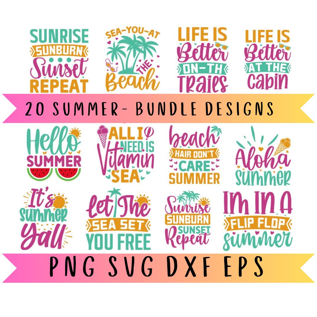 Summer Vibes SVG Bundle Retro Beach Quotes Summer Shirt SVG Beach Vibes ...