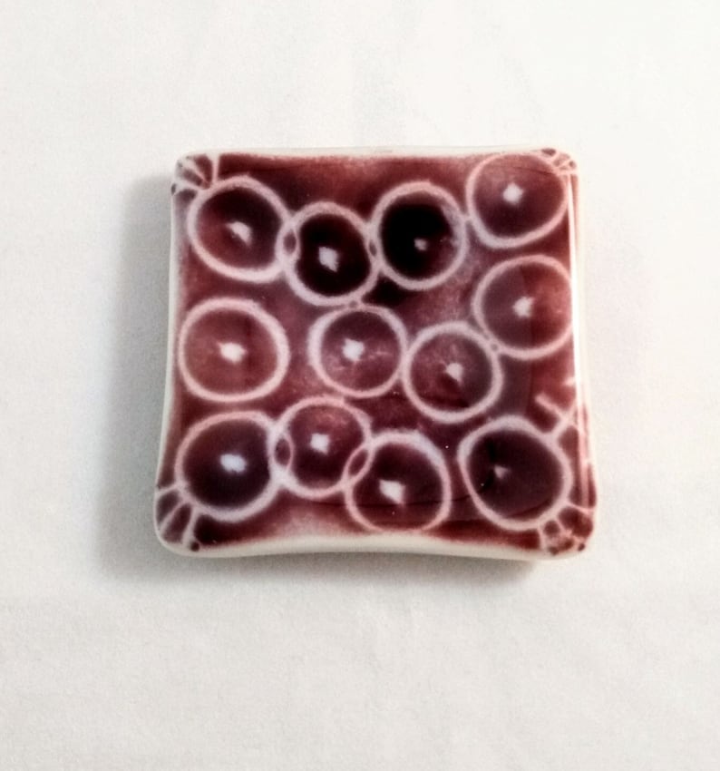 Powder berry fused glass dish