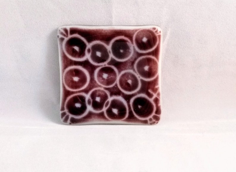 Powder berry fused glass dish