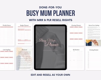 Busy Mom Planner | Printable Planner| Canva Templates| DYF Digital Product  | PLR & MRR mom planner | Sell On Etsy | Resell Rights