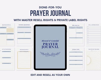 Prayer Journal | Daily Prayer| Spiritual Growth |Gratitude | MRR Prayer Journal |Canva Journal Template | Bible Study| PLR Digital Planner