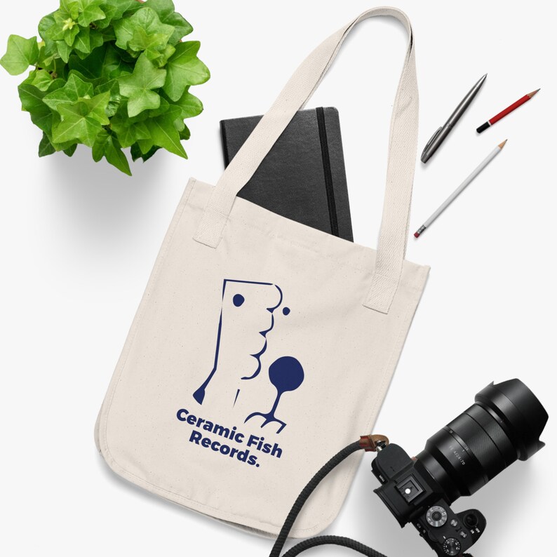 Ceramic Fish Records Tote Bag Organic Eco-friendly image 3