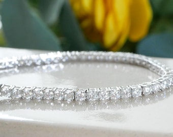 3mm Moissanite Tennis Bracelet. Sterling silver bracelet