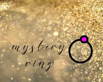 MYSTERY ring. dainty gemstone ring. stacking ring. silver ring. gold ring. fun surprise