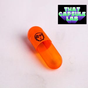 1000 x Empty Gelatin Capsules Size 0 Joined - Orange trump head caps