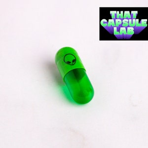 500 x Empty Gelatin Capsules Size 3 Joined - Green alien caps