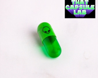 1000 x Empty Gelatin Capsules Size 3 Joined - Green alien caps