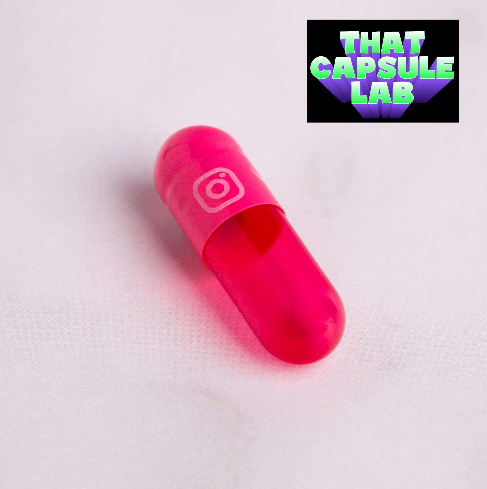 100 x Empty Gelatin Capsules Size 0 Joined - Pink insta caps