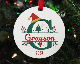 Personalized Christmas Monogram Ornament Initial Ornament Christmas Letter Ornament Letter Name Ornament Custom Ornament Child Ornament