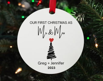 Our First Christmas Married Ornament 2023  Mr and Mrs Ornament First Christmas ornament Married Couples Christmas Ornament