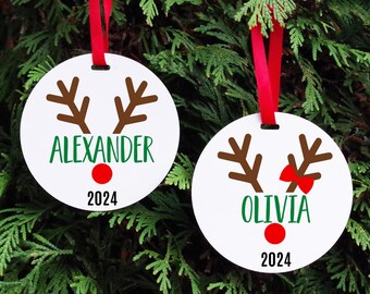2024 Reindeer Ornament Kids Christmas Ornament Childrens Ornament  Holiday Ornament for Children  Boy Ornament Girl Ornament