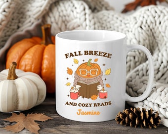 Personalized Fall Cozy Readers Book Society Fall Cozy Reading Mug Book Lovers Gift Autumn Cozy Reading Mug Fall Breeze and Cozy Reads Mug