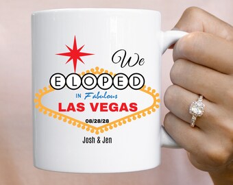 Las Vegas Personalized Mug Newlywed Mug  We Eloped  Las Vegas Wedding Coffee Mug