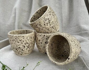Ceramic Tumbler Cups Handmade Ceramic Cups Brown Specks Cups No Handle Cups