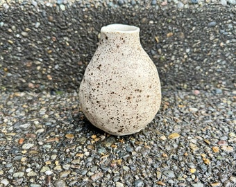 Small Vase Brown Specks Handmade Pottery