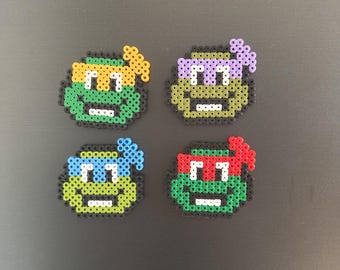 TMNT teenage mutant ninja turtles magnets Perler beads fuse beads fridge magnets