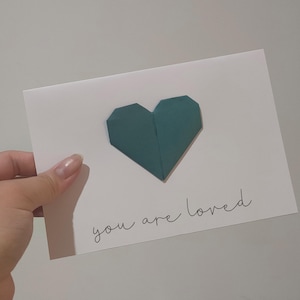 Origami hart You are Loved wenskaart