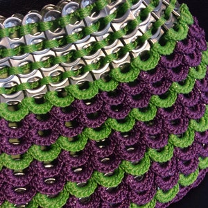 Lime Green and Plum Pull Tab Crochet Purse image 1