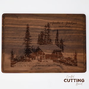Custom Mountain Wedding Gift Cutting Board, Personalize Mountain Couples Gift Cutting Boards, Mountain Wedding Gifts Board, Engegament Gifts