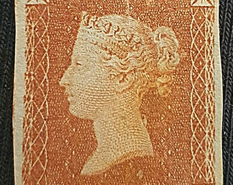 Great Britain #3 - Black plate 1840 1d - IJ- Plate 9 red brown Queen Victoria, unused condition are very scarce and RARE