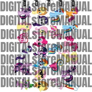 Vectorized pony kit in formats png, pdf, eps, dxf, svg, cricut, fileart instant download
