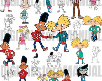 Può includere: Una collezione di personaggi dei cartoni animati dello show di Nickelodeon 'Le avventure di Jimmy Neutron: un ragazzo genio'. I personaggi includono Jimmy Neutron, Carl Wheezer, Sheen Estevez, Cindy Vortex e altri. I personaggi sono in varie pose ed espressioni.