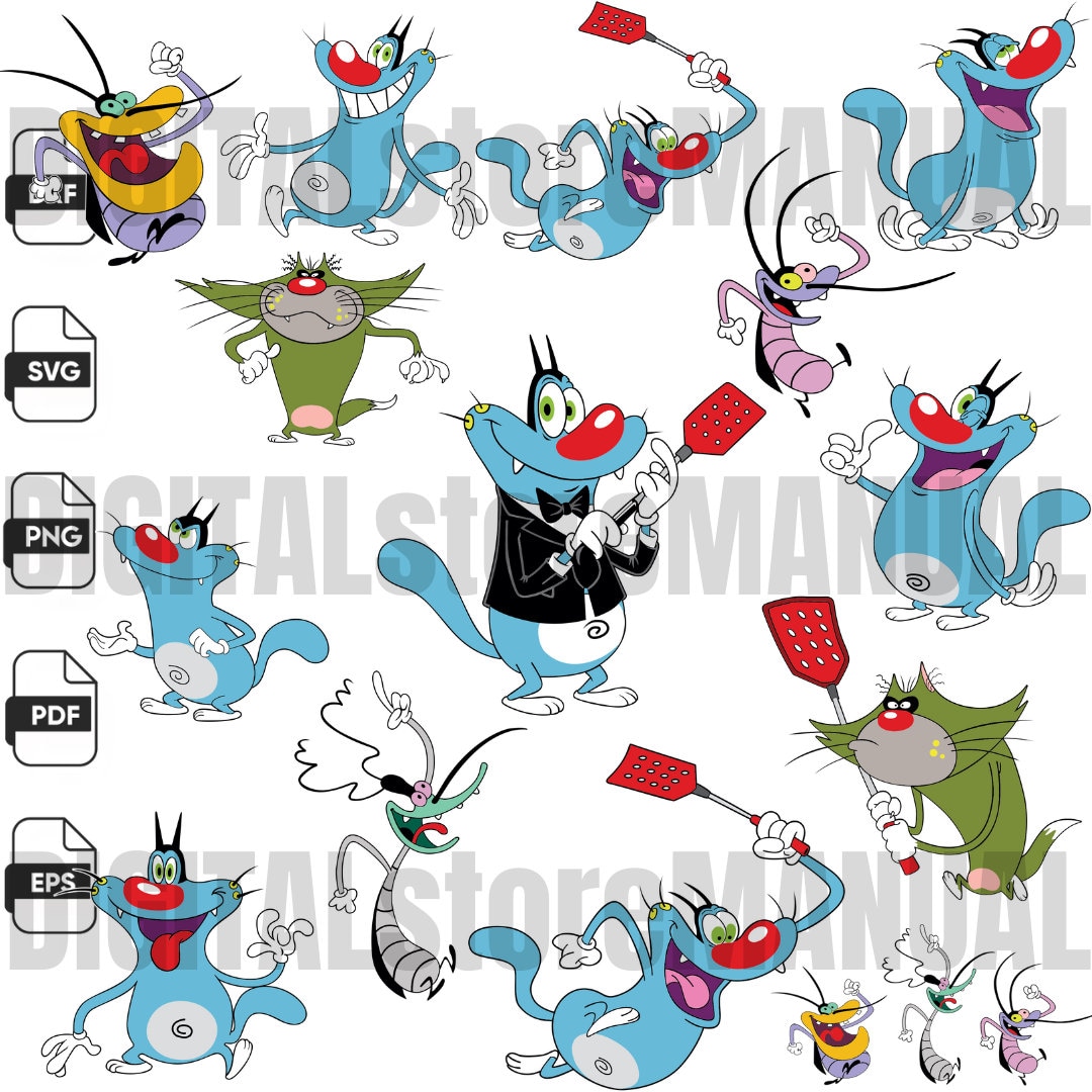 Kit Oggy Manually Vectorized, Eps, Dxf, Svg, Png, Pdf