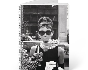 Breakfast at Tiffany's A5 Softcover Notebook, Wirobound for Easy Journaling, Perfect Writer's Gift for Movie Enthusiasts