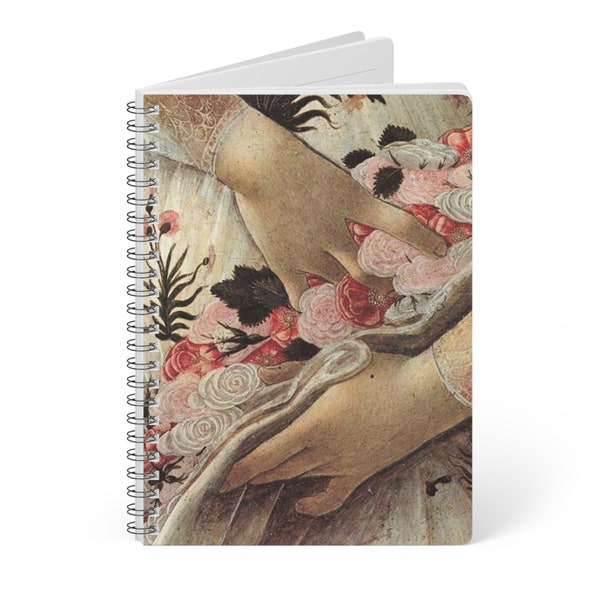 Flora's Hands Detail Notebook - A5 Lined Journal Inspired by Botticelli - Artistic Writing Gift