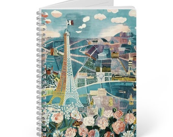 Dufy's Paris Rendered Notebook, Wirebound A5 Softcover, For Daily Notes or Drawing, Great Gift for Artists