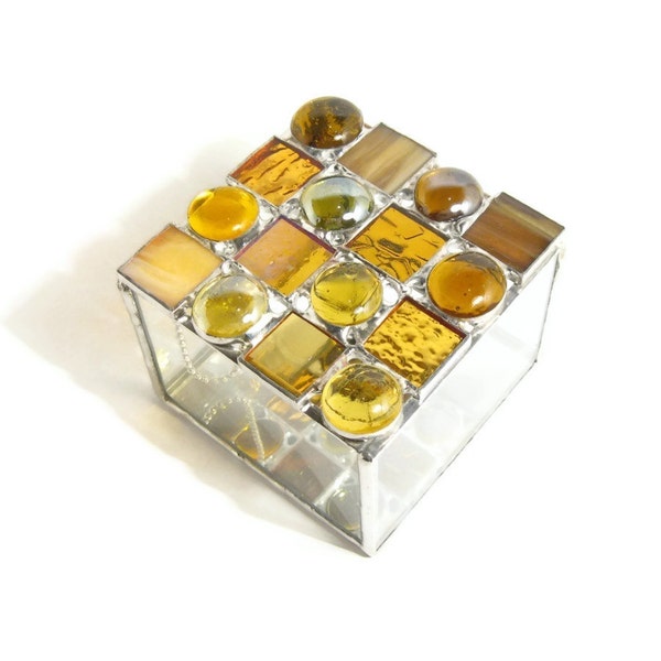 Amber Stained Glass Box