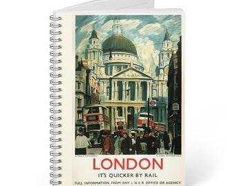 London St. Paul's Wirebound Notebook, A5 Lined Softcover, Perfect for Notes & Writing, Great Student Gift