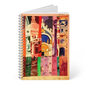 Venice Sketches A5 Notebook - Wirobound Softcover Travel Journal with Ruled Pages - Perfect Gift for Travelers