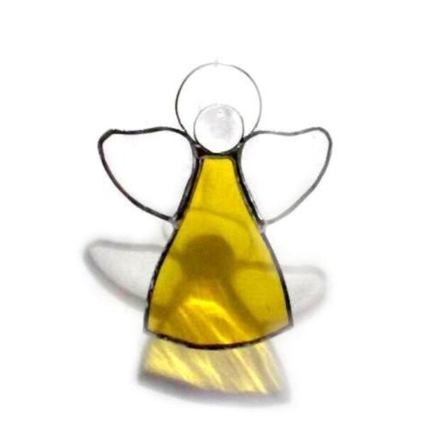 RESERVED FOR GIANNABIO Yellow Little Angel Stained Glass Suncatcher