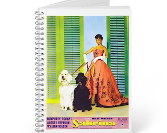 Audrey Hepburn Sabrina Notebook - Chic A5 Lined Writing Pad - Unique Gift for Movie Buffs