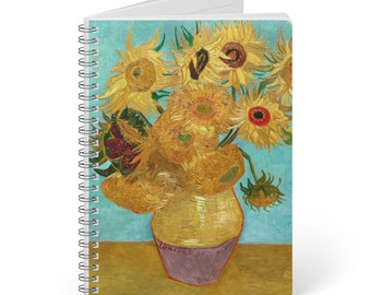 Van Gogh Sunflowers Notebook - A5 Lined Journal for Art Lovers and Students - Unique Gift Idea