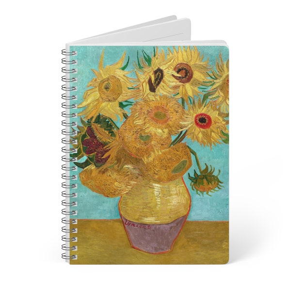 Van Gogh Sunflowers Notebook - A5 Lined Journal for Art Lovers and Students - Unique Gift Idea