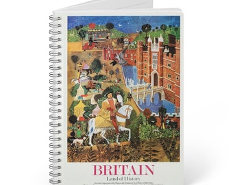 Britain Land of History Notebook - A5 Wirebound Softcover, Ruled Pages for Journaling, Ideal UK Lover Gift