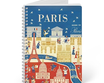 Paris Monuments Notebook, A5 Lined Gloss-Laminated Journal, Perfect for Students & Travelers, Thoughtful Graduation Gift