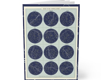 Starry Sky Softcover Notebook - A5 Constellation Lined Journal for Daily Notes & Astrology Enthusiasts