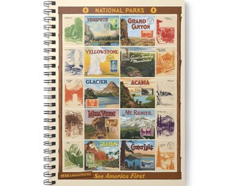 USA National Parks Notebook - A5 Lined Journal, Luxurious Gloss-Laminated Softcover, Perfect for Travelers & Students