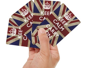 Keep Calm and Carry On Poker Cards, UV-Coated Glossy Paper Deck, Ideal for Game Night, Unique Gift for Card Players