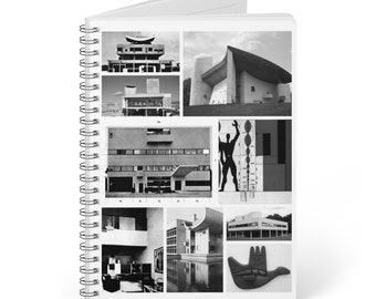 Le Corbusier Inspired Notebook - A5 Wirobound Softcover Journal for Architecture Lovers