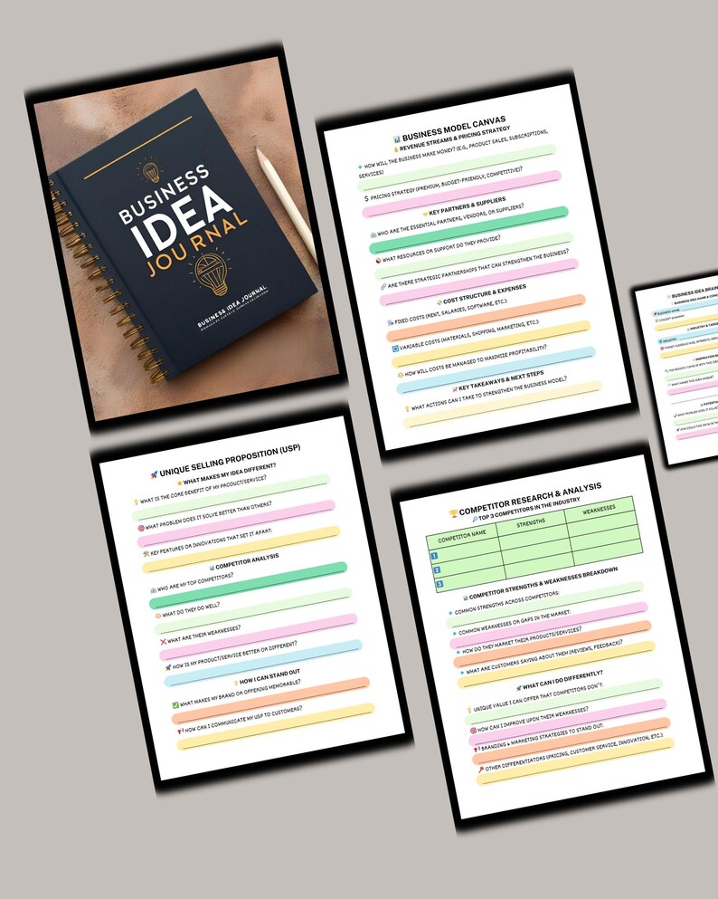 business journal
business ideas
entrepreneur guide
startup planner
idea organizer
business model
market research
business strategy
action plan
business planner
business workbook
new business
entrepreneur tools