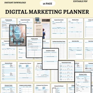Ultimate Marketing Planner | Digital Strategy & Content Calendar | Business Growth Organizer