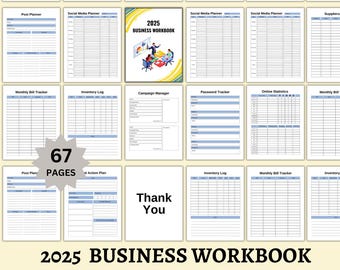 Manual de negocios 2025 / Planificador para emprendedores y pequeñas empresas / Guía para establecer objetivos y estrategias