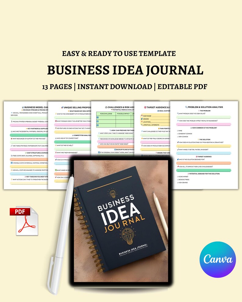 business journal
business ideas
entrepreneur guide
startup planner
idea organizer
business model
market research
business strategy
action plan
business planner
business workbook
new business
entrepreneur tools
