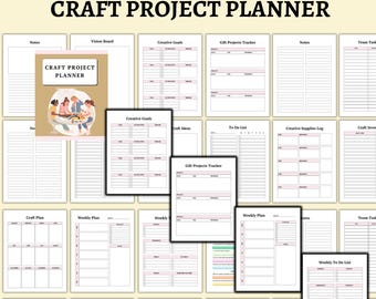 Planificador de proyectos de manualidades / Guía de diseño y organización creativa / Organizador de negocios de bricolaje y manualidades