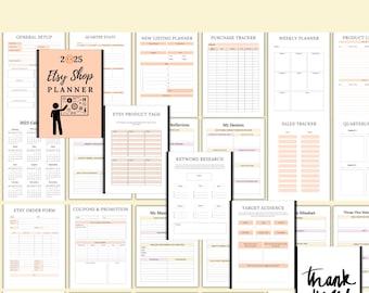 Etsy Shopplanner | Werkboek voor verkoperssucces | Business-, marketing- en SEO-organisator